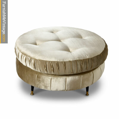 round gold mid century modern ottoman