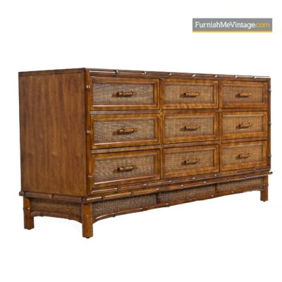 vintage cane rattan dresser