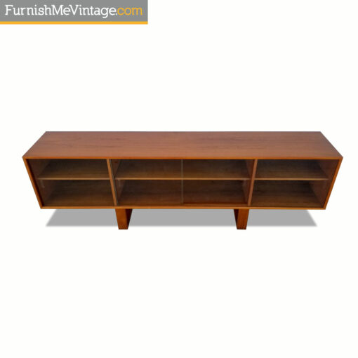 Danish teak credenza hutch with glass doors