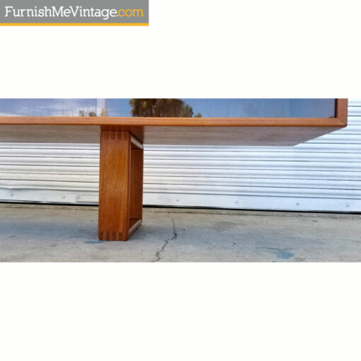 Danish teak credenza hutch with glass doors