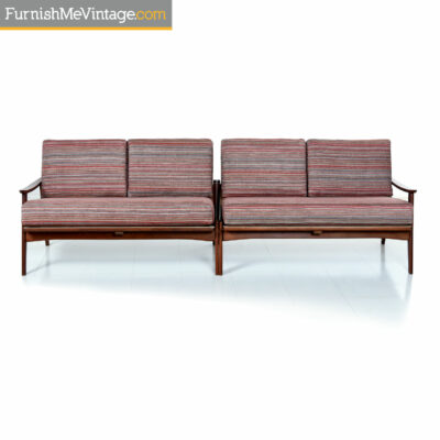 wood frame mid century-modern sofa