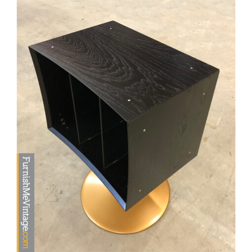 quadraspire black and gold record storage cabinet