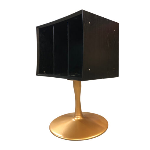 quadraspire black and gold record storage cabinet
