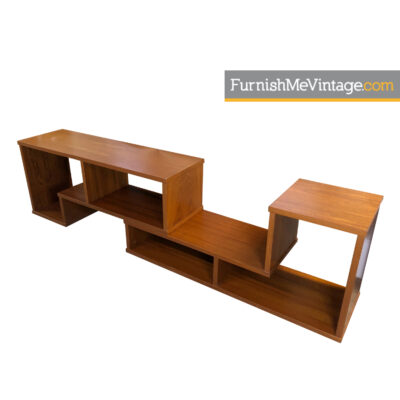 expanding Danish teak bookcase TV stand