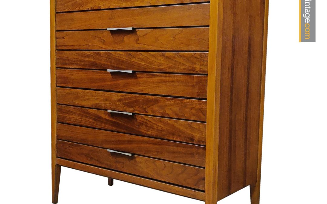 Lane Tuxedo Rosewood and Walnut Bow Tie Bedroom Dresser