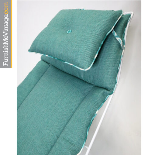 Homecrest white and aqua blue outdoor chaise lounge Siesta model 105a
