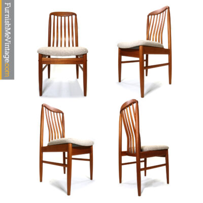 Benny Linden BL10 high back Danish teak dining chairs