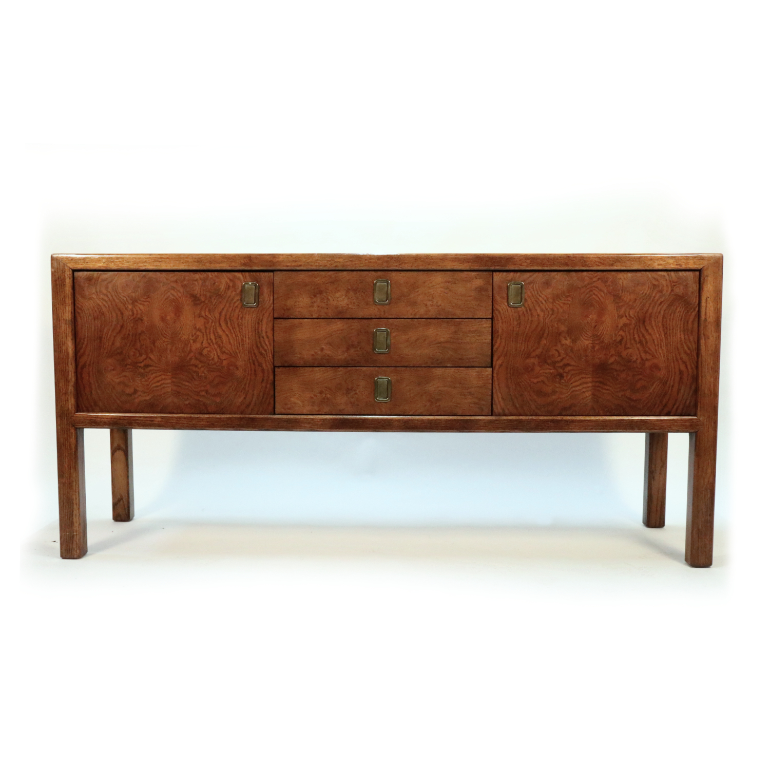 Oak Burl Wood Credenza by Century Furniture Vintage 1970s