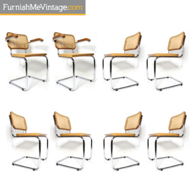 blond mid-century modern Marcel Breuer Cesca Chairs