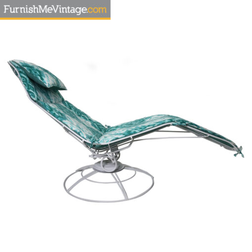 Homecrest white and aqua blue outdoor chaise lounge Siesta model 105a