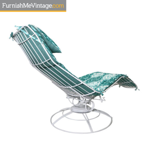 Homecrest white and aqua blue outdoor chaise lounge Siesta model 105a