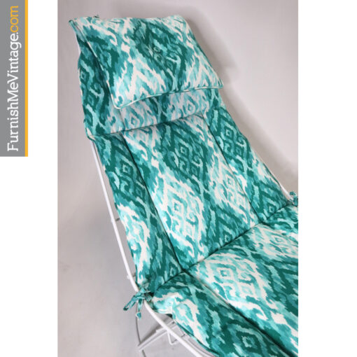 Homecrest white and aqua blue outdoor chaise lounge Siesta model 105a
