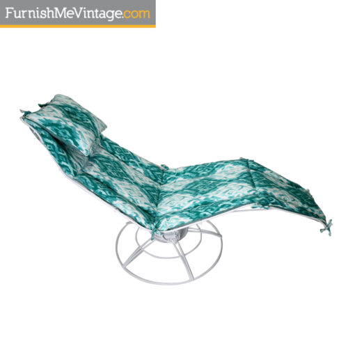 Homecrest white and aqua blue outdoor chaise lounge Siesta model 105a