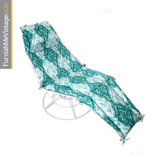 Homecrest white and aqua blue outdoor chaise lounge Siesta model 105a