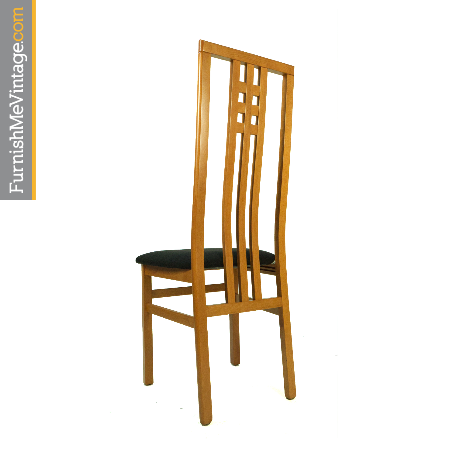 High Back Frank Lloyd Wright Style Modern Italian Cherry Dining Chairs