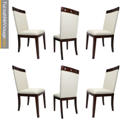 white leather modern bar stools with cherry wood