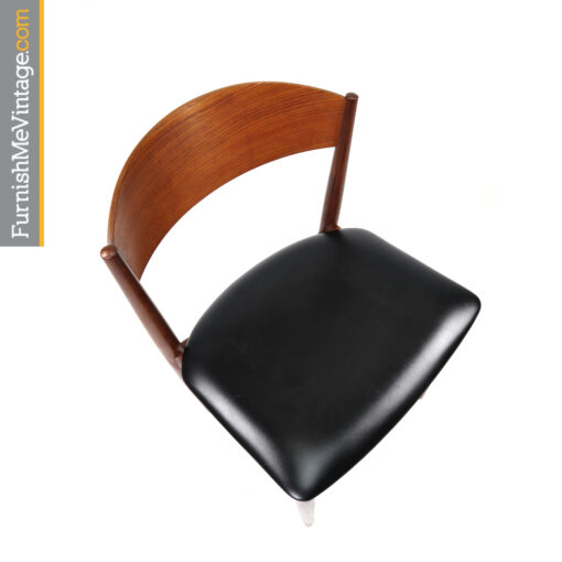 Danish teak bowed back dining chair by Jydsk