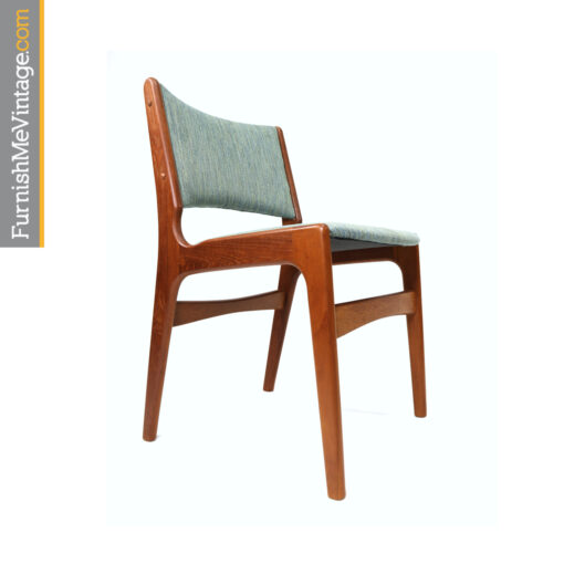 Blue Danish teak dining chairs