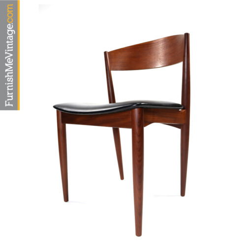 Danish teak bowed back dining chair by Jydsk