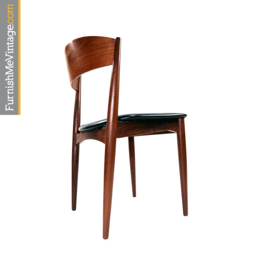 Danish teak bowed back dining chair by Jydsk