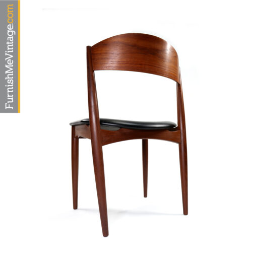 Danish teak bowed back dining chair by Jydsk