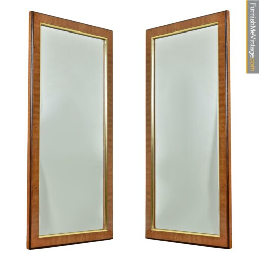 Drexel Avenues burl wood birds eye mirrors gold trim