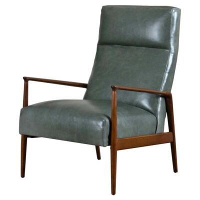 Ib Kofod Larsen leather high back arm chair