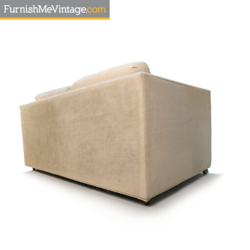 Beige tuxedo loveseat sofa