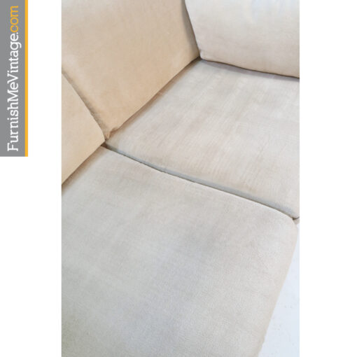 Beige tuxedo loveseat sofa
