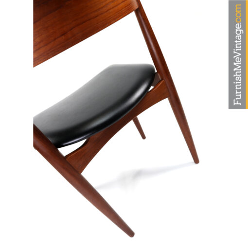 Danish teak bowed back dining chair by Jydsk