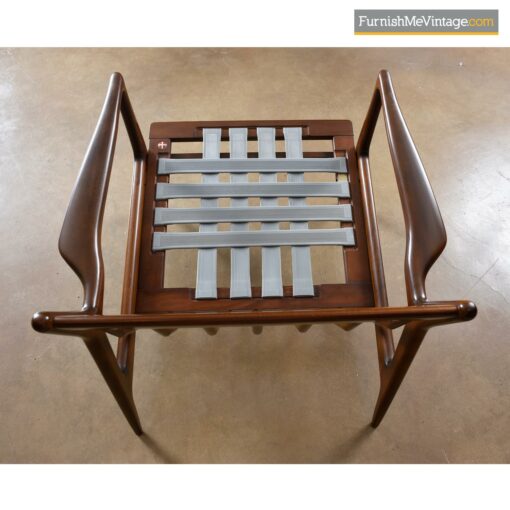 Yellow Leather Mid-Century Modern Kofod Larsen Selig arm chair