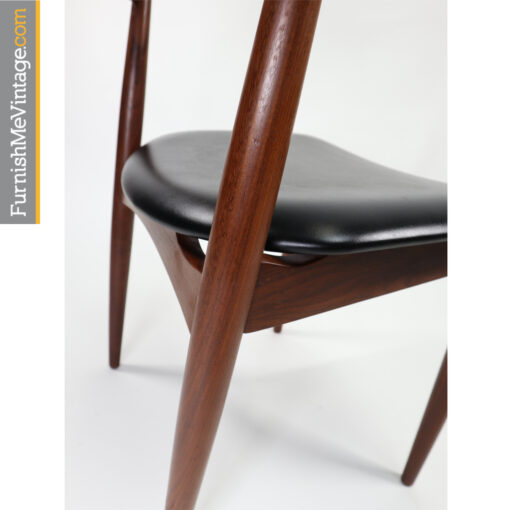 Danish teak bowed back dining chair by Jydsk