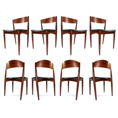 Danish teak bowed back dining chair by Jydsk