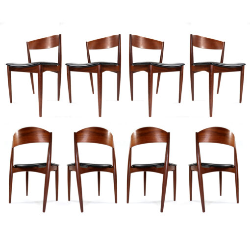 Danish teak bowed back dining chair by Jydsk