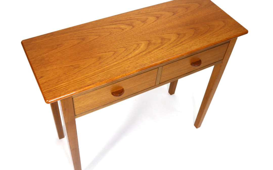 Petite Danish Teak Console Table Sofa Table with Drawers