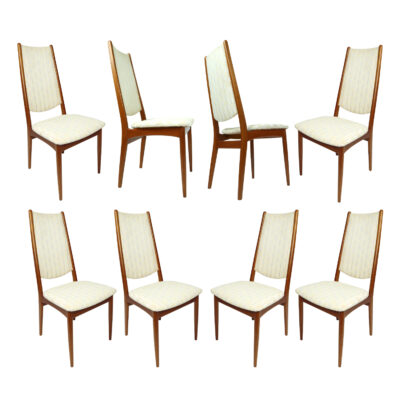 teak high back dining chairs made in Denmark