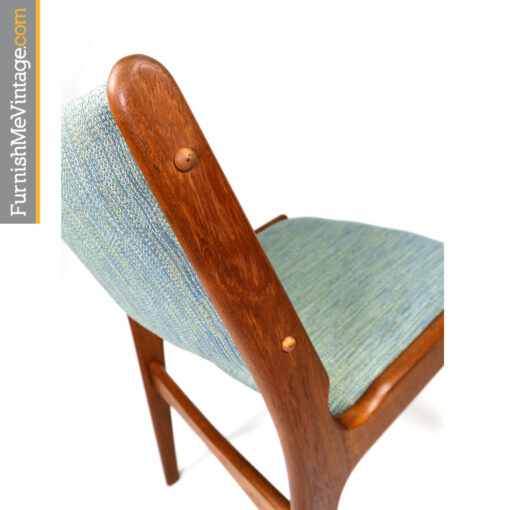 Blue Danish teak dining chairs
