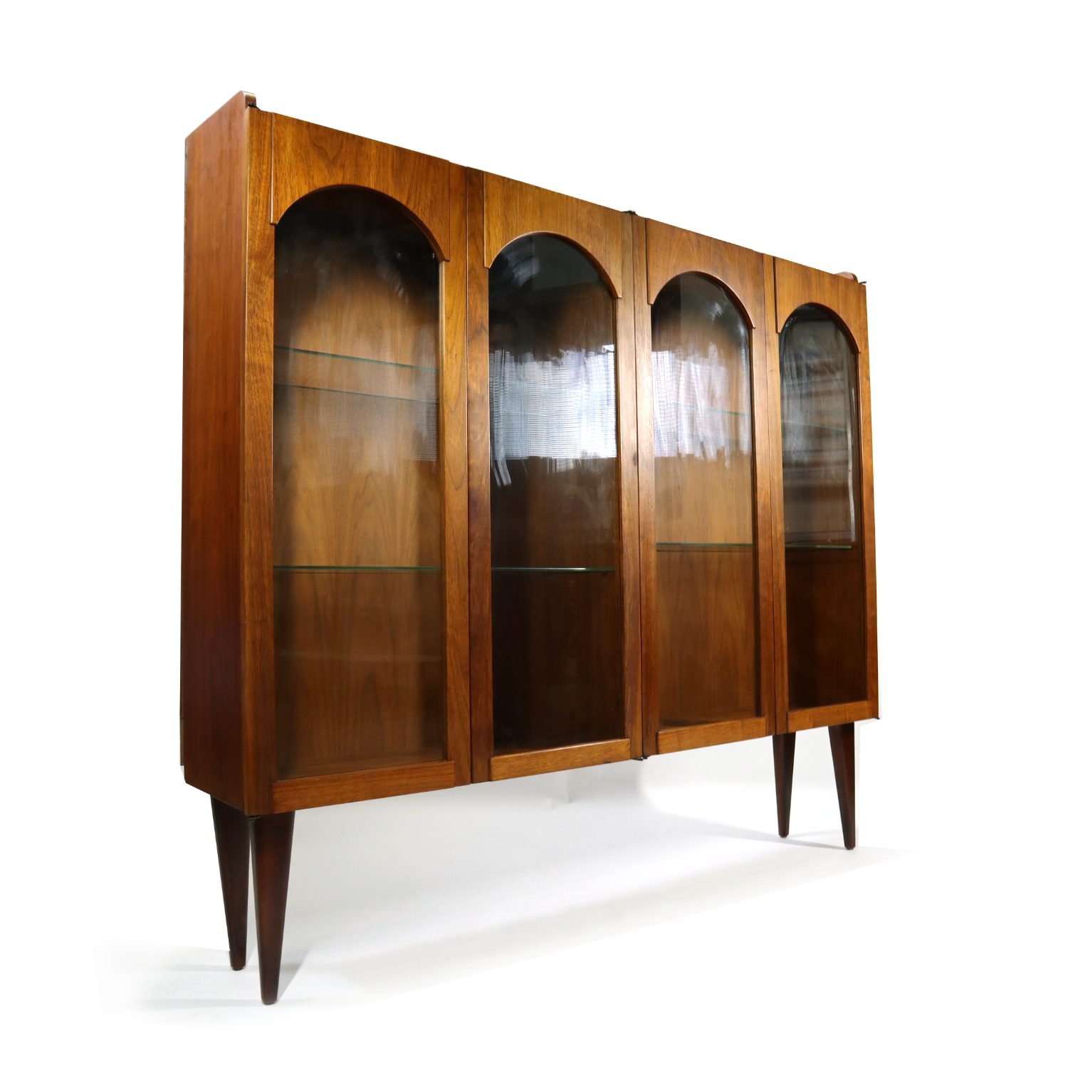 MidCentury Modern Walnut China with Arched Facade
