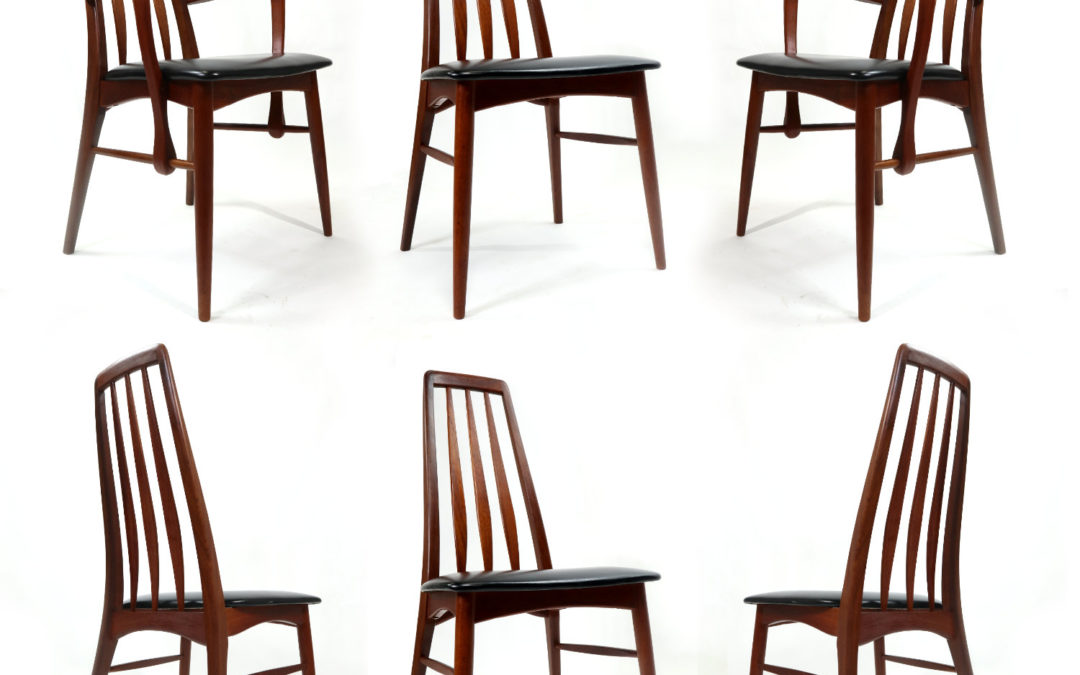 Koefoeds Hornslet Eva Mid-Century Modern Danish Teak Dining Chairs