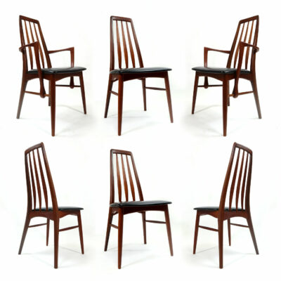 Koefoeds Hornslet Eva Danish Teak Dining Chairs Mid-Century Modern