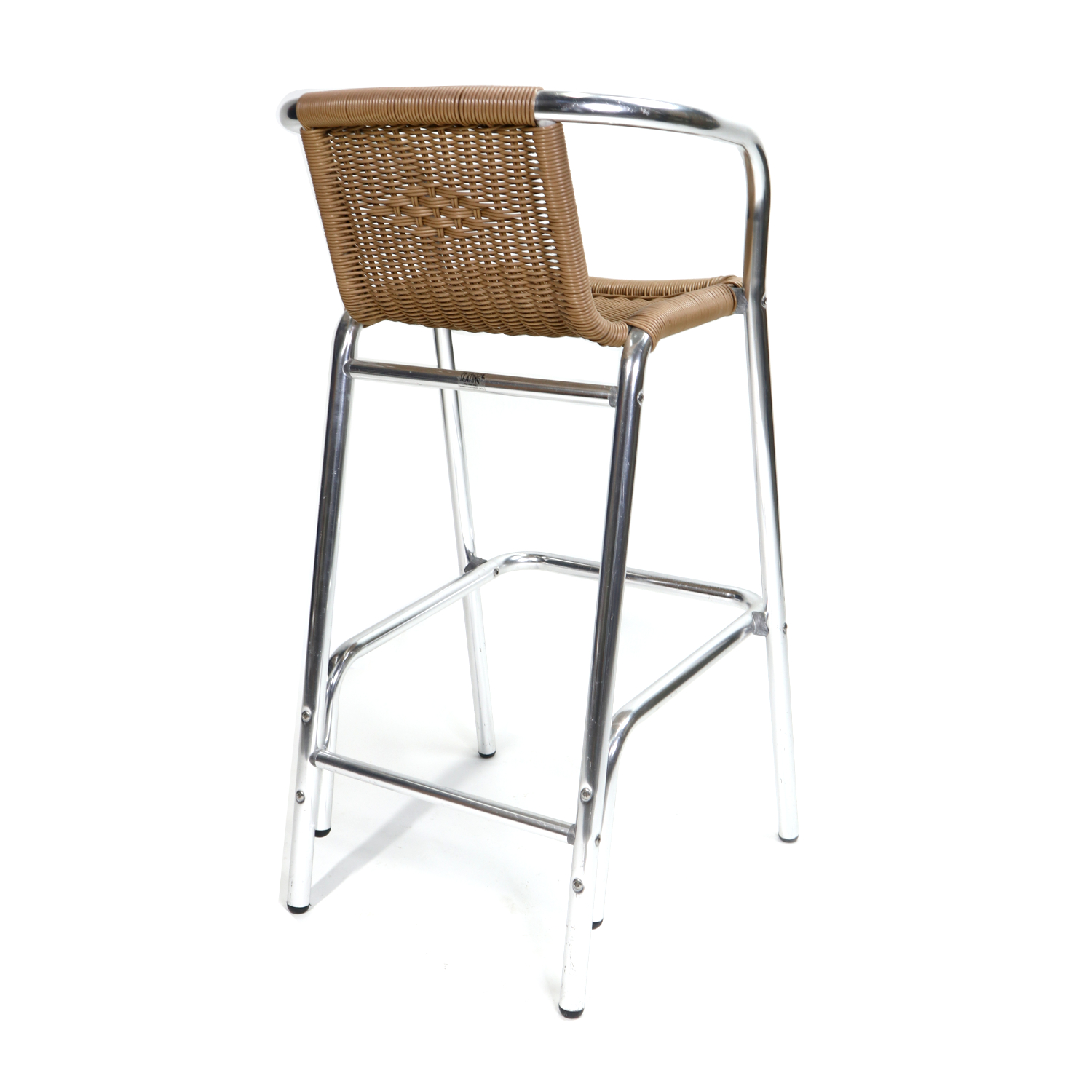 Modern Outdoor Polished Aluminum Bar Stools