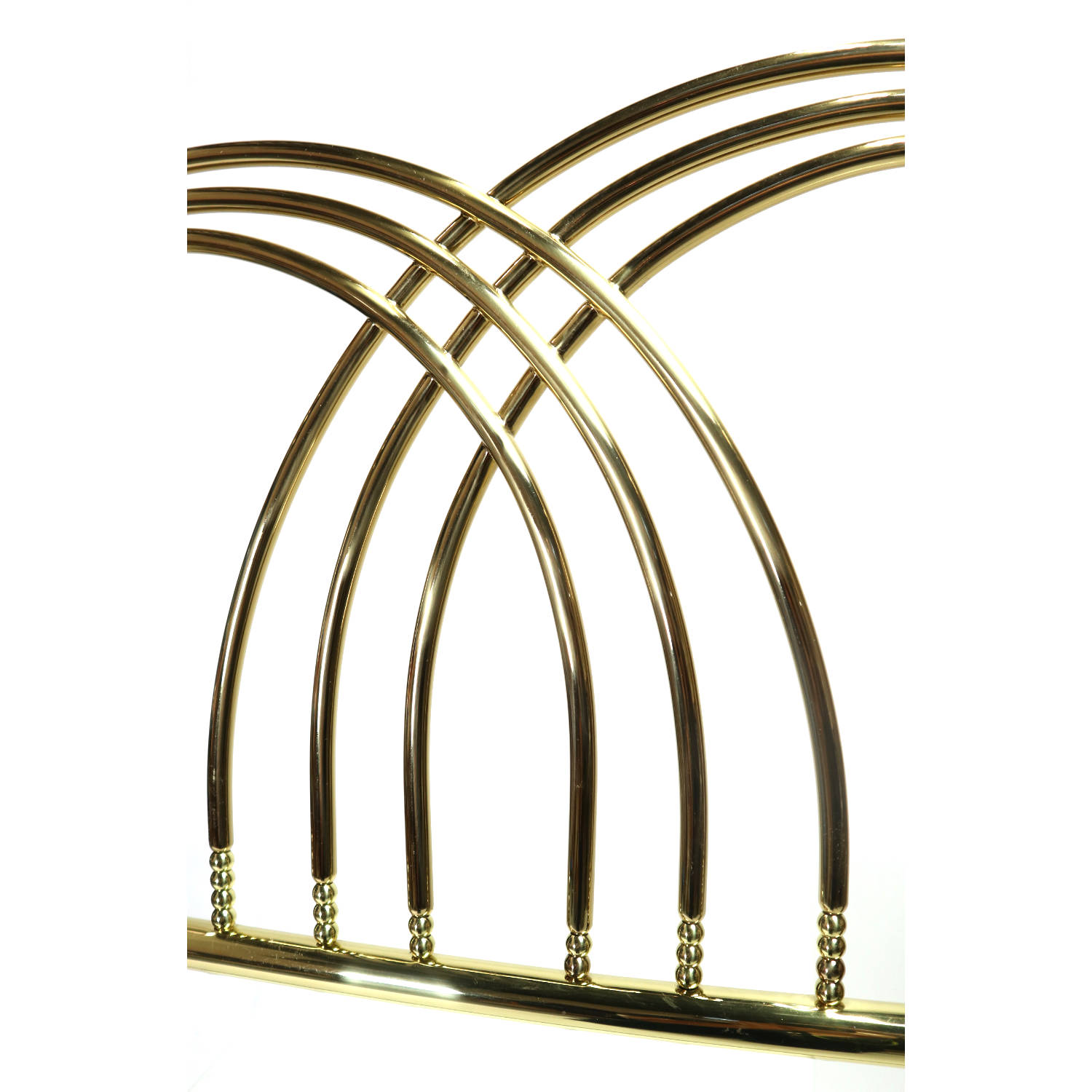 Vintage Gold Colored Art Deco King Size Brass Bed Headboard