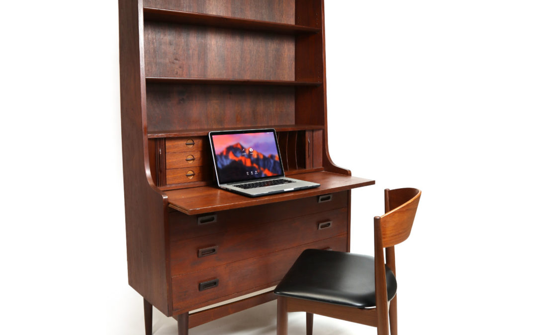 Borge Mogensen Danish Teak Bookcase Secretary Desk