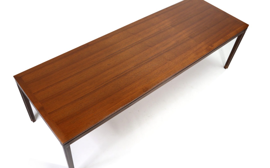 Rectangular Mid-Century Modern Long Narrow Danish Teak Coffee Table