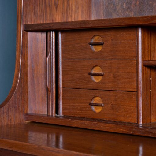 Pull-Out Desk Top Borge Mogensen Danish Teak Bookcase Tambour Door Secretary