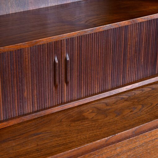 Pull-Out Desk Top Borge Mogensen Danish Teak Bookcase Tambour Door Secretary