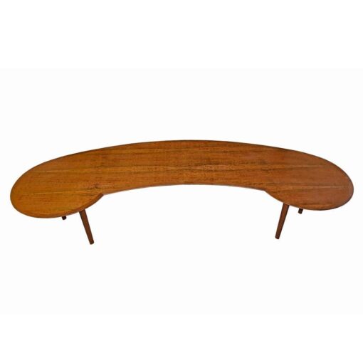 kidney bean shaped mahogany mid century modern dining table