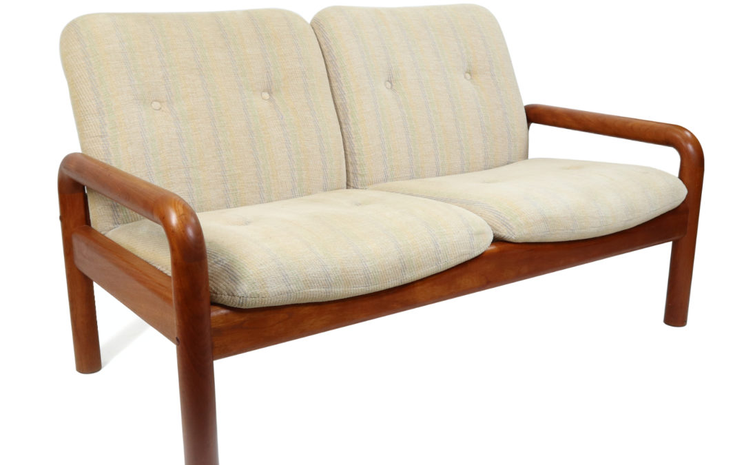 DScan Solid Teak Danish Modern Loveseat Sofa