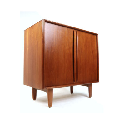 Svend Madsen for Falster Danish Teak Bar Cabinet Record Cabinet