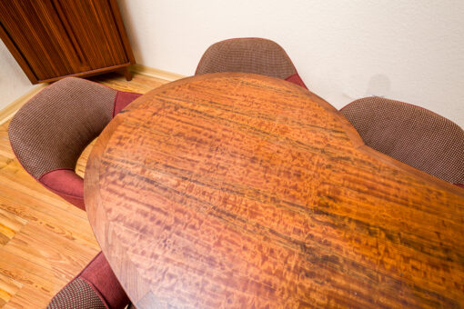 kidney bean shaped mahogany mid century modern dining table